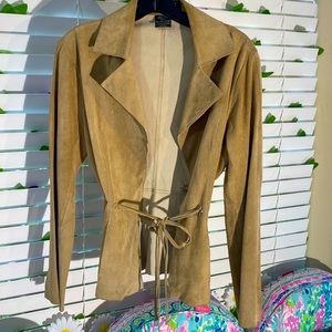 Guess Jeans fawn suede leather coat